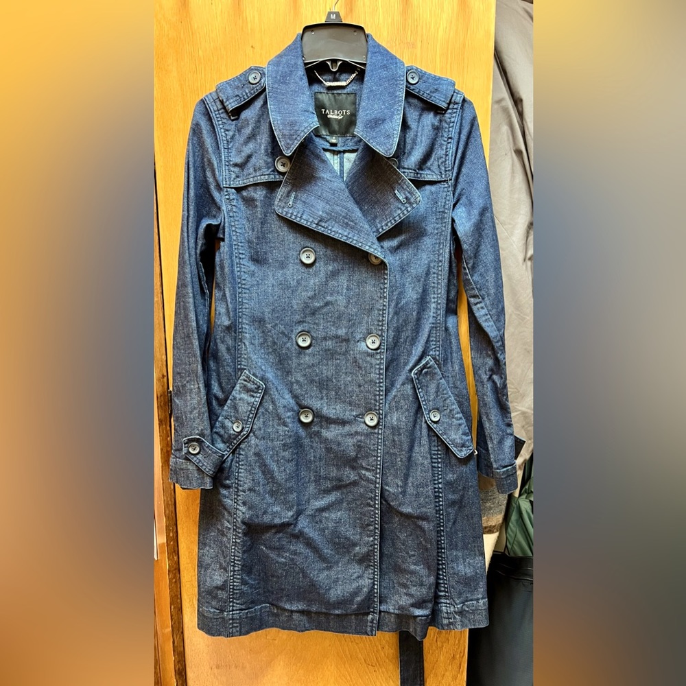Talbots denim trench coat